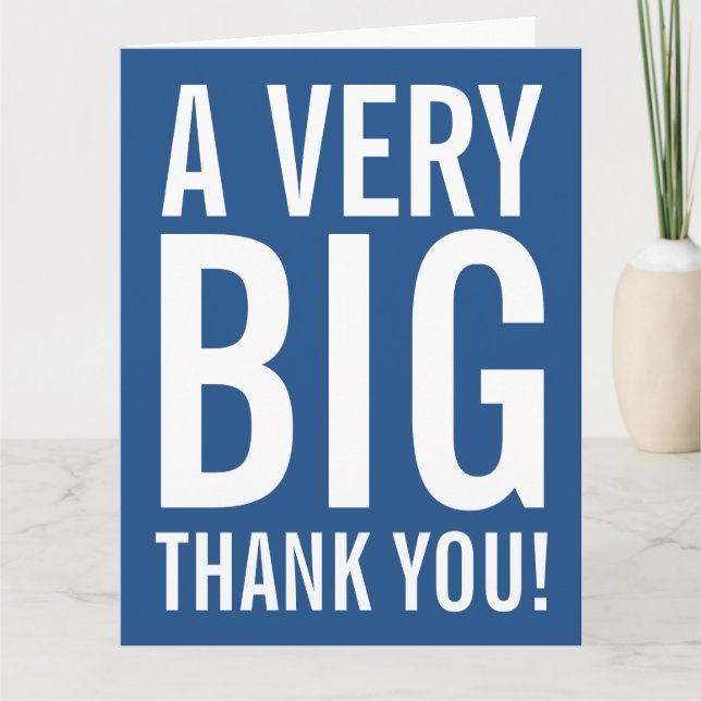Cartão De Agradecimento Very big oversized Thank You greeting cards (Frente)