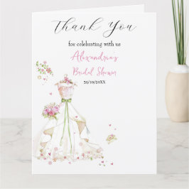 Cartão De Agradecimento Vestido de Chá de Noiva Personalizado Obrigado