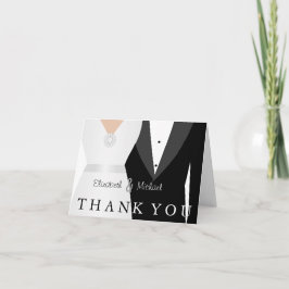 Cartão De Agradecimento Vestido de Noiva Preto e Branco Genérico Obrigado
