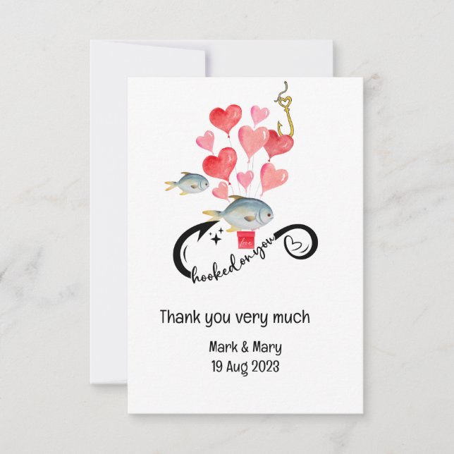 Cartão De Agradecimento Vestidos de vocês amantes da pesca Casamento Water (Frente)