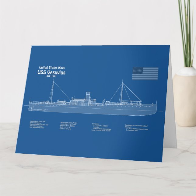 Cartão De Agradecimento Vesúvio USS - ABD Planos de Impressão de Plano de  (Frente)
