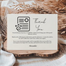 Cartão De Agradecimento Vet Med Paw Syringe Graduation Party