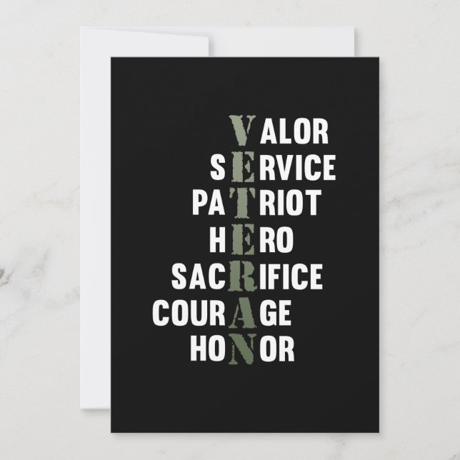 Cartão De Agradecimento Veteranos Feliz Dia dos Veteranos Apoiam Gráfico (Frente)