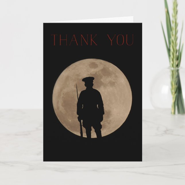Cartão De Agradecimento Veterans Day Thank You card. (Frente)