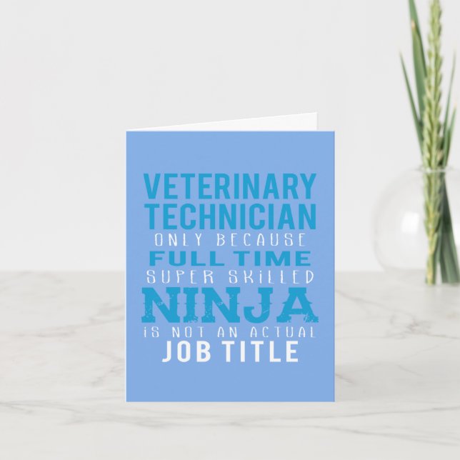 Cartão De Agradecimento Veterinário Ninja Humor (Frente)