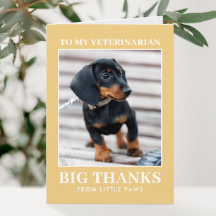 Cartão De Agradecimento Veterinário Obrigado Foto de Cachorro Amarelo Mode