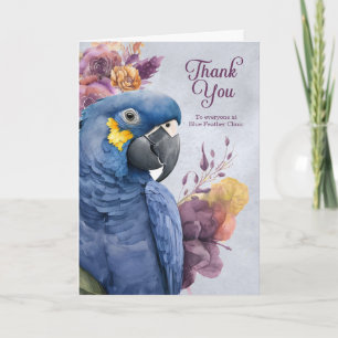 Cartão De Agradecimento Veterinário Obrigado Hyacinth Macaw Nome do papaga