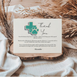 Cartão De Agradecimento Veterinary School Paw Graduation Party