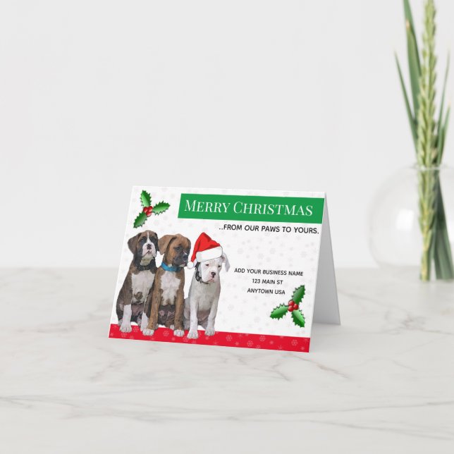 Cartão De Agradecimento Veterinary Xmas Cards, Dog (Frente)