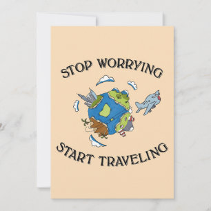 Cartão De Agradecimento Viagem Art Começa A Viajar O Mundo