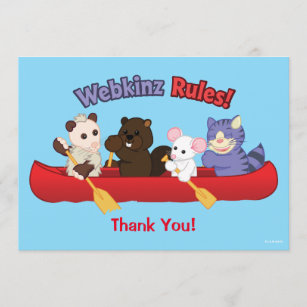 Cartão De Agradecimento Viagem da canoa das regras de Webkinz   Webkinz