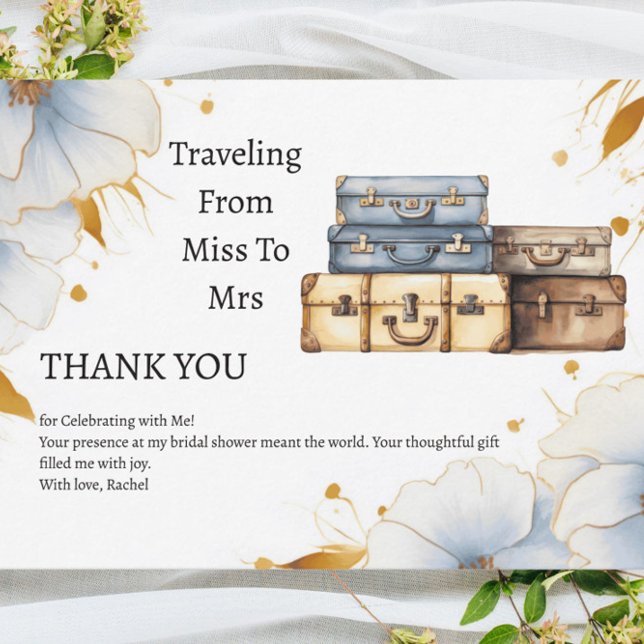 Cartão De Agradecimento Viagem de Senhorita a Senhora Tema Chá de Panela (Criador carregado)