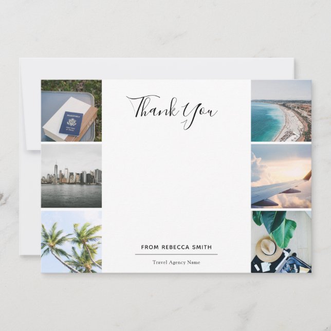 Cartão De Agradecimento Viagem Fotografias Obrigado (Frente)