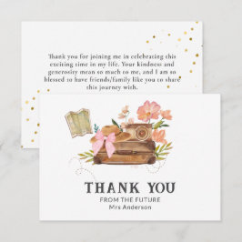 Cartão De Agradecimento Viagem vintage De solteira a casada Chá de noiva
