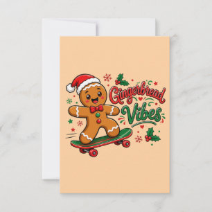 Cartão De Agradecimento Vibrações de Pão de Mel Skateboard Natal