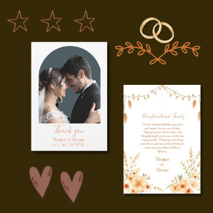 Cartão De Agradecimento vibrações do casamento russo neutro do boho de ter