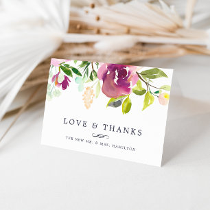 Cartão De Agradecimento Vibrant Bloom   Watercolor Floral