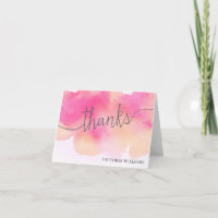 Vibrant Dreams Thank You Note Card / Pink Peach