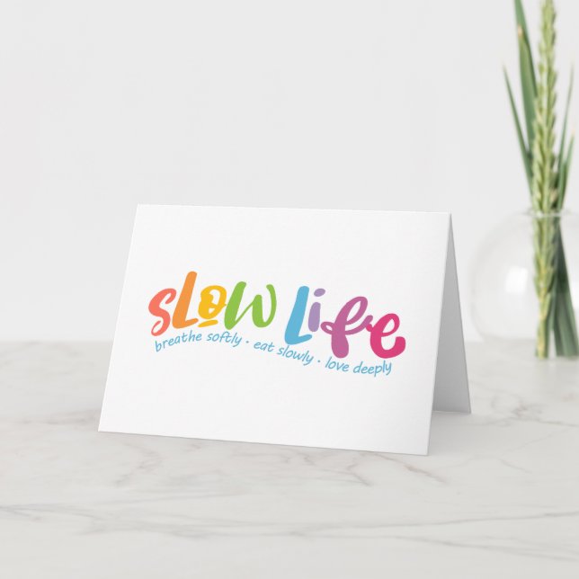 Cartão De Agradecimento Vida lenta (Frente)