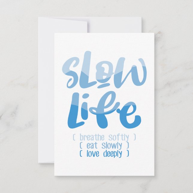 Cartão De Agradecimento Vida lenta 2 (Frente)