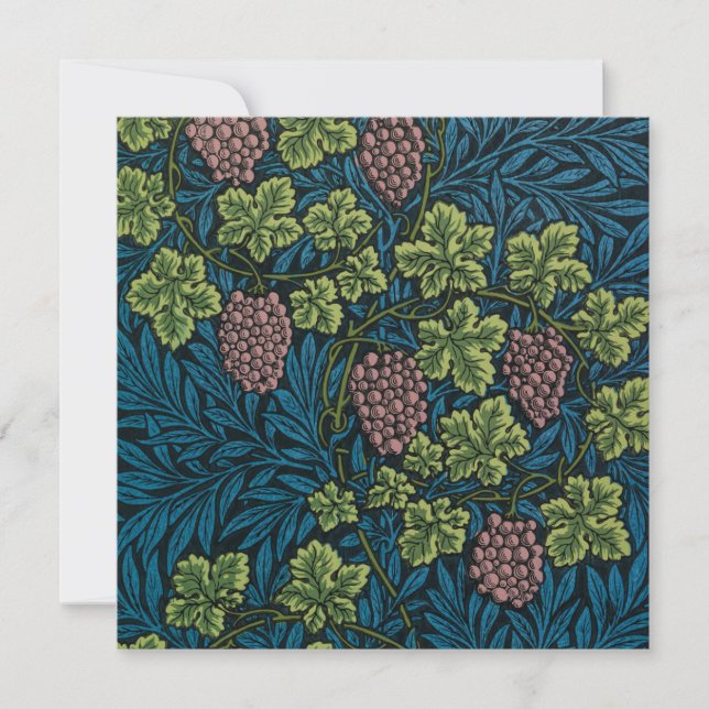 Cartão De Agradecimento Vides com cachos de uvas rosadas (Frente)