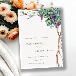 Cartão De Agradecimento Vidro de Aquarela Elegante Salve a Placa de Data