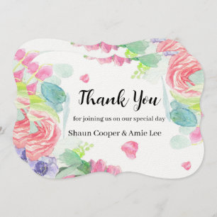 Cartão De Agradecimento Vidro De Casamento De Boho De Água Doce