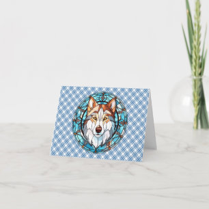 Cartão De Agradecimento Vidro Estreito Cachorro Siberiano Husky
