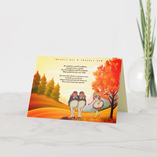 Cartão De Agradecimento Vidro Tweetle Dee Dum Song Aniversário (Frente)