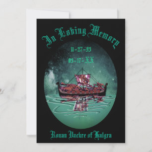 Cartão De Agradecimento Viking Funeral Memorial