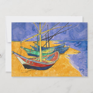 Cartão De Agradecimento Vincent van Gogh - Barcos de Pesca na Praia