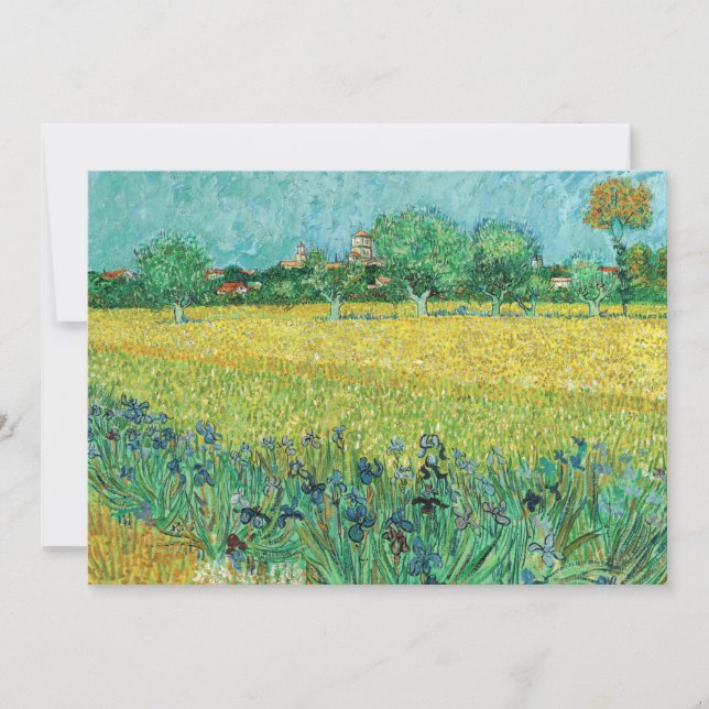 Cartão De Agradecimento Vincent van Gogh - Campo com irlandeses perto de A (Frente)