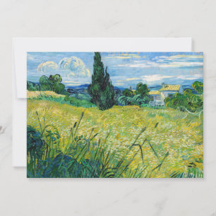 Cartão De Agradecimento Vincent van Gogh - Campo de Trigo Verde com Cipres