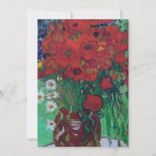 Cartão De Agradecimento Vincent Van Gogh - Papoulas Vermelhas e Margaridas