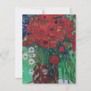 Cartão De Agradecimento Vincent Van Gogh - Papoulas Vermelhas e Margaridas