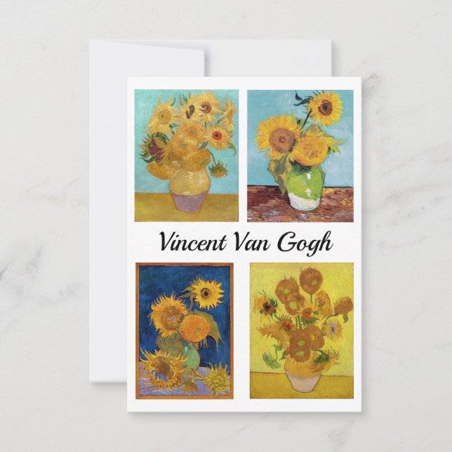 Cartão De Agradecimento Vincent Van Gogh Sunflower Serie (Frente)