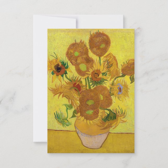 Cartão De Agradecimento Vincent van Gogh - Vase com Quinze Girassóis (Frente)
