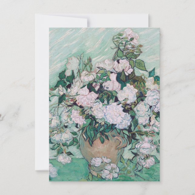 Cartão De Agradecimento Vincent Van Gogh - Vase com Rosas, 1890 (Frente)