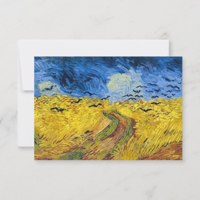 Cartão De Agradecimento Vincent van Gogh - Wheatfield com Crows (Frente)