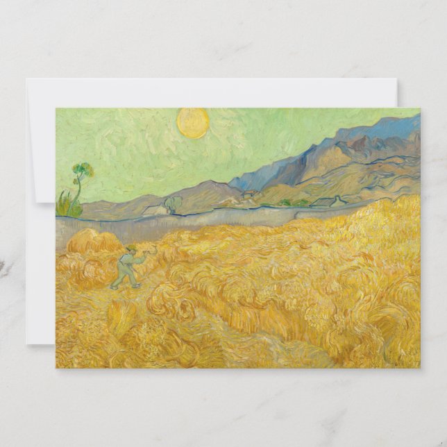 Cartão De Agradecimento Vincent van Gogh - Wheatfield com um Receptor (Frente)