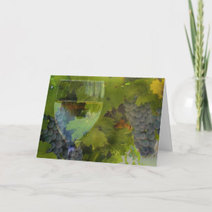 Cartão De Agradecimento Vinho e obrigado de Grama