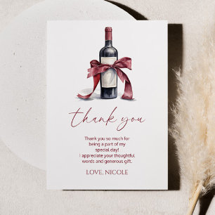 Cartão De Agradecimento Vinho Tinto Envelhecido à Perfeição Arco de Aniver