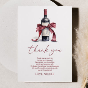 Cartão De Agradecimento Vino Antes dos Votos Arco de Garrafa de Vinho Tint