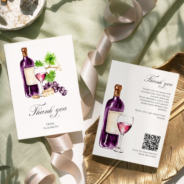 Cartão de Agradecimento Vino Before Vows Chá de No (Criador carregado)