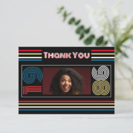 Cartão De Agradecimento Vintage 1986 Retro Stripe Colorful 40th Birthday