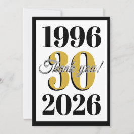 Cartão De Agradecimento Vintage 1996 Milestone 30th Birthday  