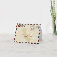 Vintage Airmail California Wedding Obrigado
