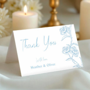 Cartão De Agradecimento Vintage Algo Azul Antes Que Eu Faça Chá de panela