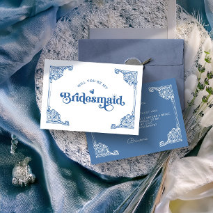 Cartão De Agradecimento Vintage Antique Frame Bridesmaid Proposta
