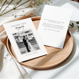 Cartão De Agradecimento Vintage Arco Negro Foto Flat Wedding